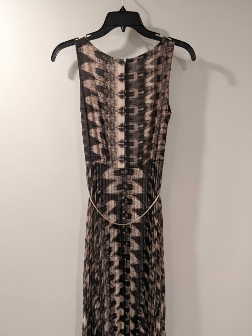 Eliza J Pleated Accordian Style Belted Maxi Dress